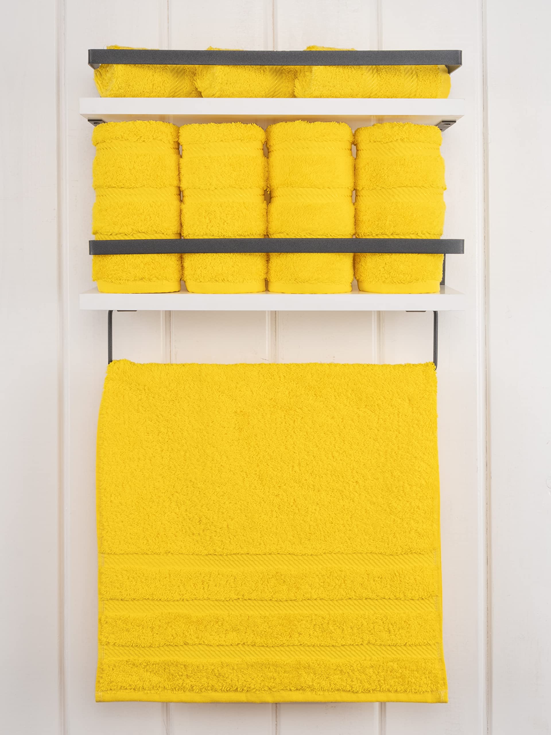 American Soft Linen Hand Towels  Hand Towel Set of 4  100% Turkish Cotton Hand Towels for Bathroom  Hand Face Towels for Kitchen  Yellow Hand Towel